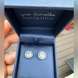 NWB Gia Fionella sterling,silver crystal earrings. With Box never used STERLING